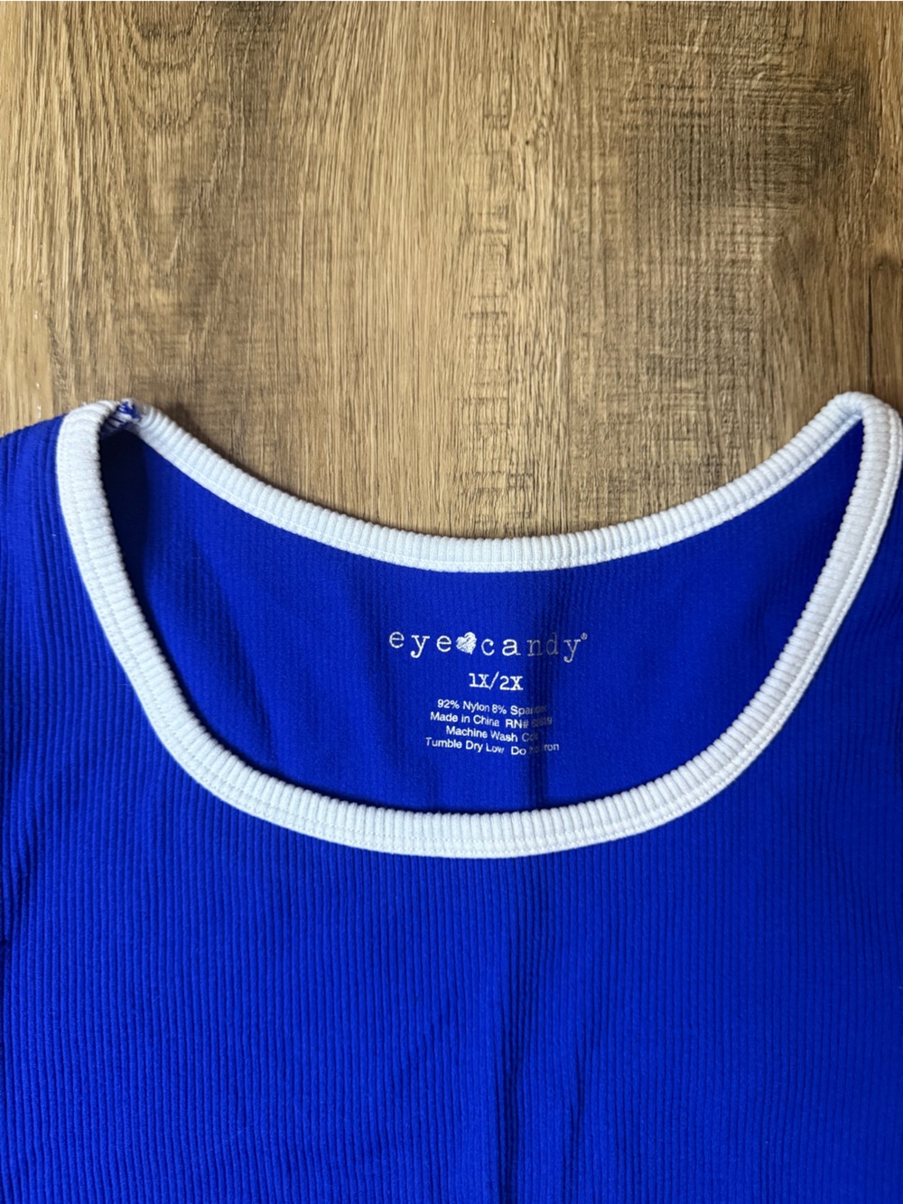 Eye Candy Ribbed Ringer Tee - Picture 3 of 7